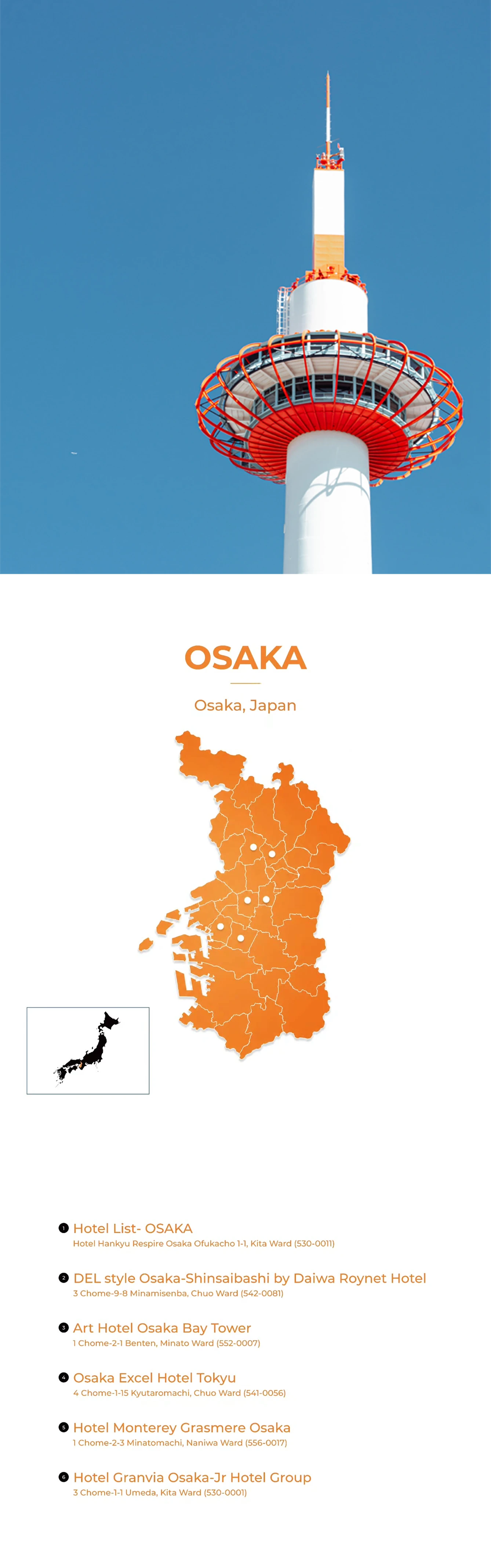 Osaka STAY SHOP 입점 호텔 안내